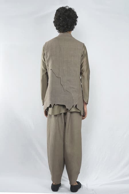 Antar Agni Mud Green Handwoven Cotton Bundi 