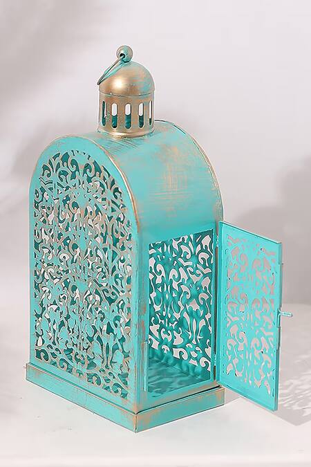 Shop Order Happiness Sky Blue Metal Bird Cage at Aza Fashions Shop_Order Happiness_Sky Blue Metal Bird Cage_at_Aza_Fashions