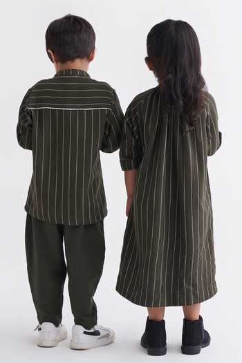 Three Gathered Neck Dress 