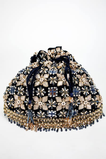 Eena Ziva Mirror Embellished Potli Bag 