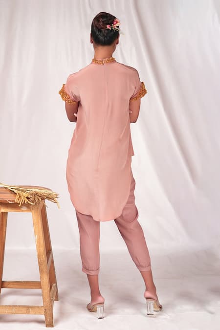 Shop Seesa Pink Crepe, Silk Trouser at Aza Fashions Shop_Seesa_Pink Crepe, Silk Trouser _at_Aza_Fashions