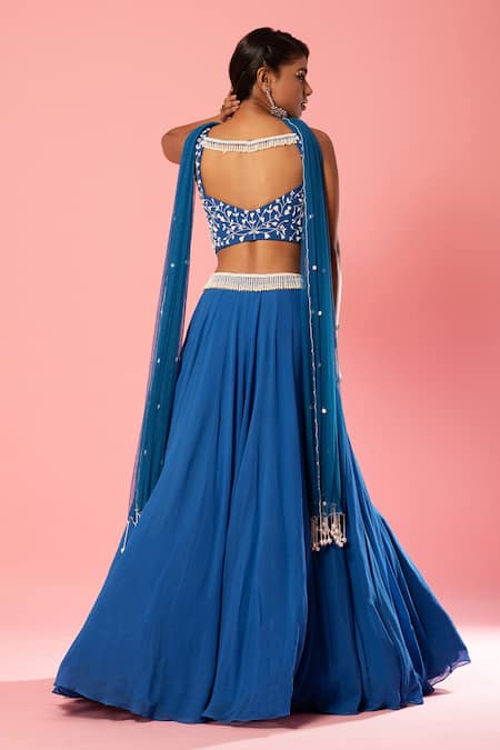 Quench A Thirst Pearl Waistband Embroidered Lehenga Set 
