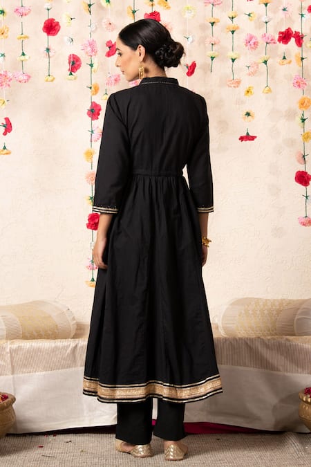 Marche Cotton Kalidar Angrakha Kurta Set 