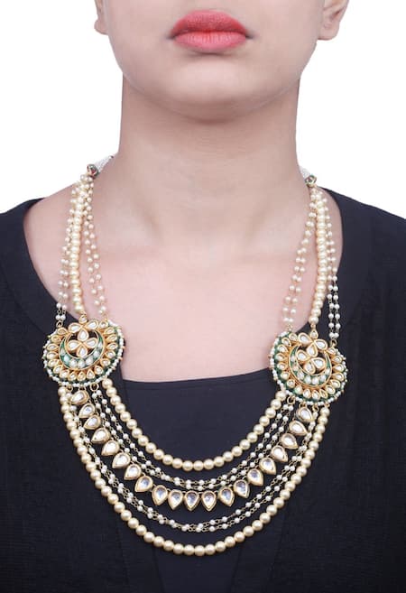 Just Shradhas Kundan and pearl motif layered necklace 