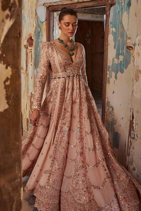 Tamanna Punjabi Kapoor Resham & Gota Embroidered Anarkali With Dupatta 