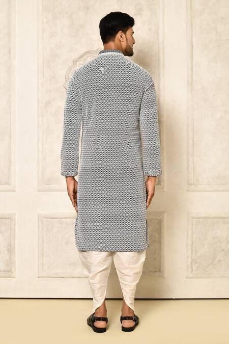 Shop Naintara Bajaj Blue Kurta Georgette Embroidered Floral And Patiala Set at Aza Fashions Shop_Naintara Bajaj_Blue Kurta Georgette Embroidered Floral And Patiala Set _at_Aza_Fashions