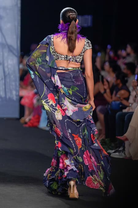 Mahima Mahajan Pre-Draped Saree With Embroidered Blouse 