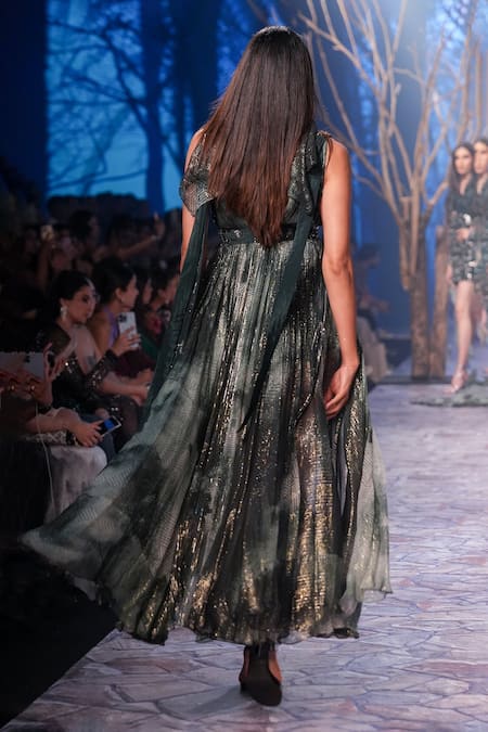 Nirmooha Abstract Print Lurex Gown 