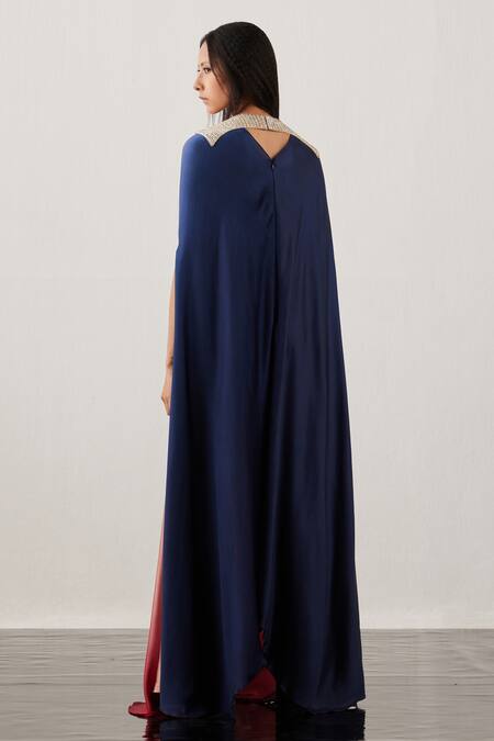 Shop Akhl Multi Color Satin (66% Viscose 34% Modal) + Sequin (100% Gradient Kaftan at Aza Fashions Shop_Akhl_Multi Color Satin (66% Viscose 34% Modal) + Sequin (100% Gradient Kaftan _at_Aza_Fashions