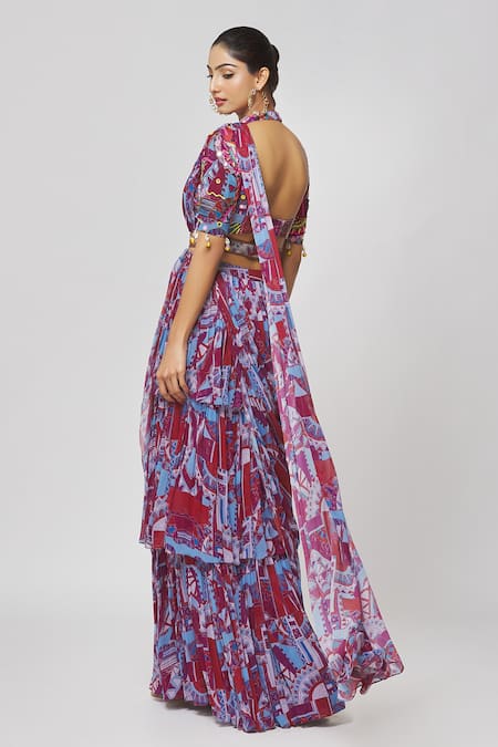 Diyarajvvir Printed Skirt Saree With Blouse 