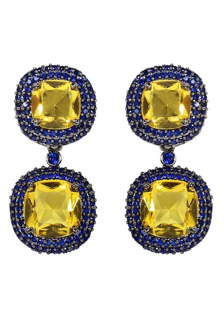 Tizora Stone Studded Drop Earrings 
