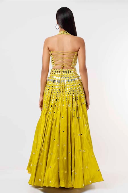 Mehak Murpana Mirror Embroidered Lehenga Set 