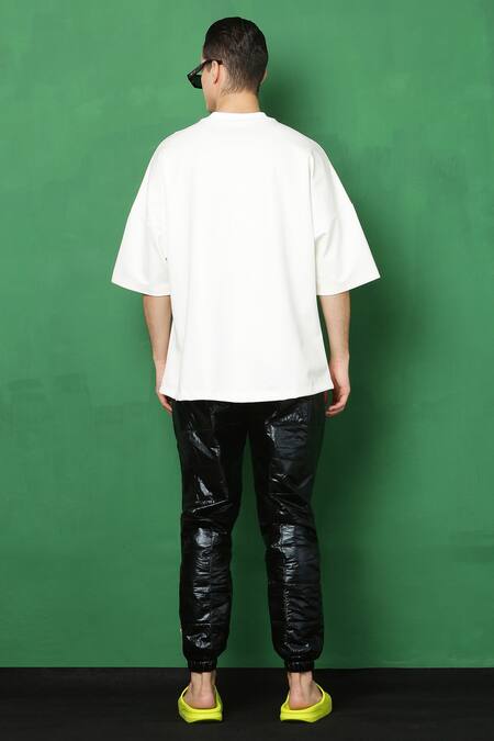 Shop I Am Trouble By KC White Cotton Spandex Big Mickey Mouse Face T-shirt at Aza Fashions Shop_I Am Trouble By KC_White Cotton Spandex Big Mickey Mouse Face T-shirt_at_Aza_Fashions