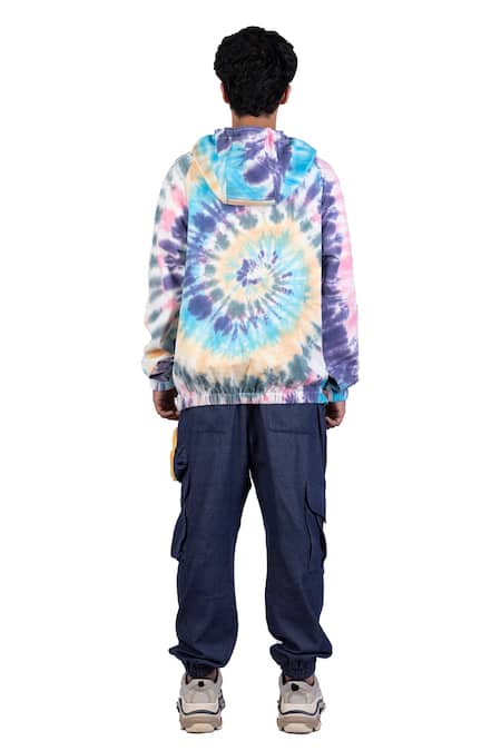 Shop_Theorem_Multi Color Cotton Tie Dye Hoodie  _at_Aza_Fashions