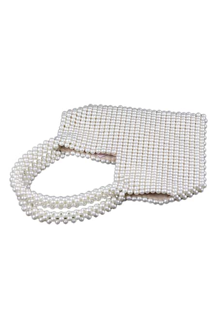 Adorn My Wish Heart Shaped Pearl Embellished Bag 