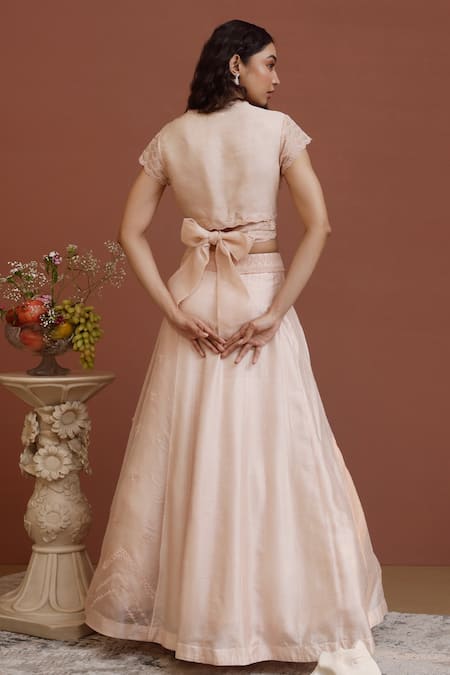 Neha Poddar Bead Embroidered Wrap Blouse & Sharara Set 