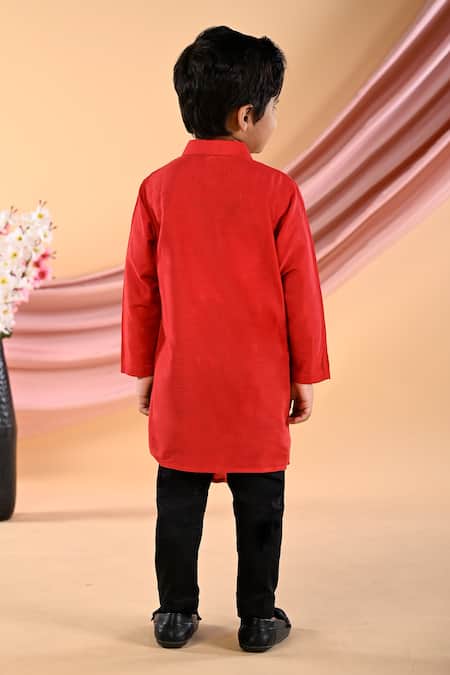 The Blue Morphology Contrast Printed Panel Kurta With Pant 