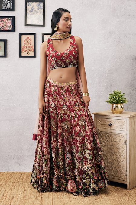 Soup By Sougat Paul Mehr Embroidered Lehenga Set 