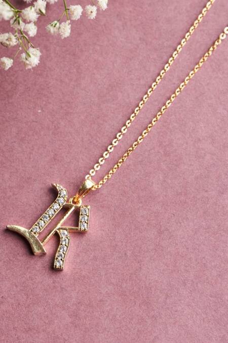 9ct Gold Gothic Initial Necklace – Lilywho