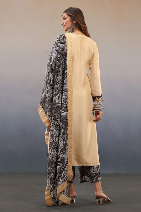 Affroz Sleeve Embroidered Kurta Palazzo Set 