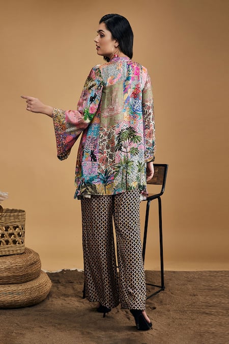 Soup By Sougat Paul Tropical Twilight Print Kurta & Pant Set 