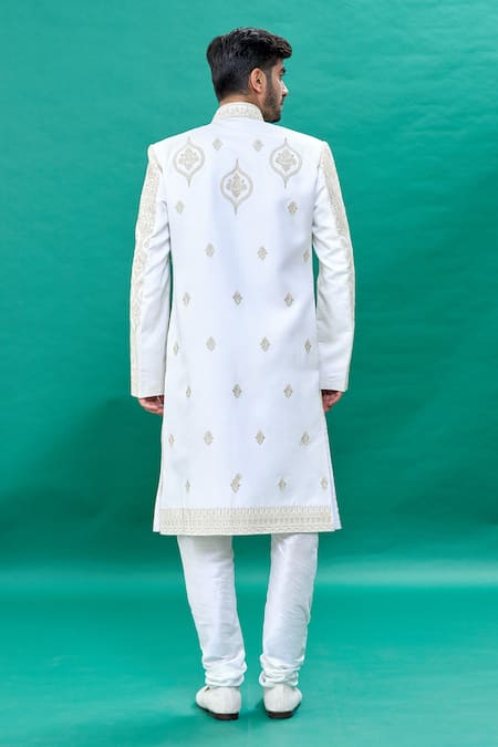Rng Safawala Resham Embroidered Sherwani Set 