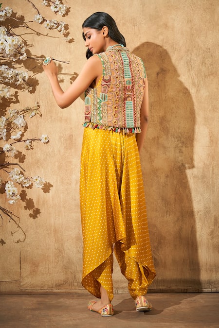 Aditi Somani Hand Embroidered Cutdana Embellished Jacket With Jumpsuit 