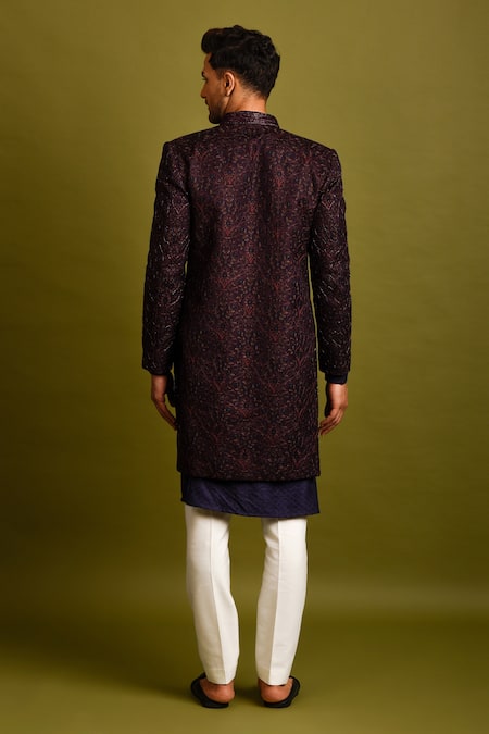 Chatenya Mittal Kashmiri Embroidered Achkan & Kurta Set 