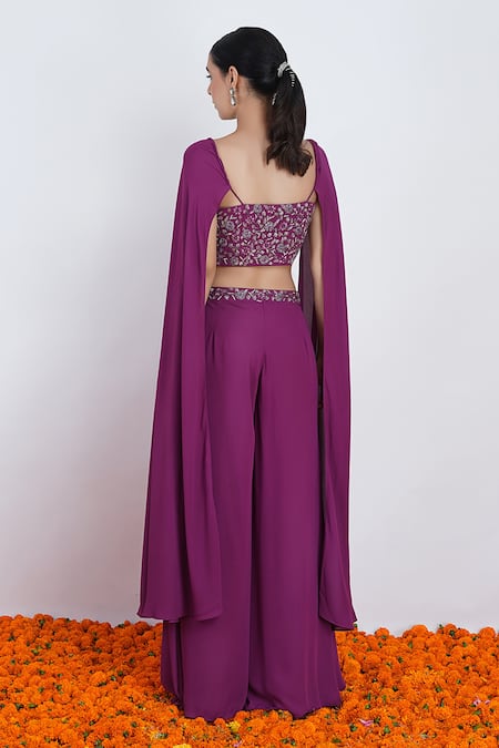 Rashi Jain Falsa Embroidered Blouse & Palazzo Set 