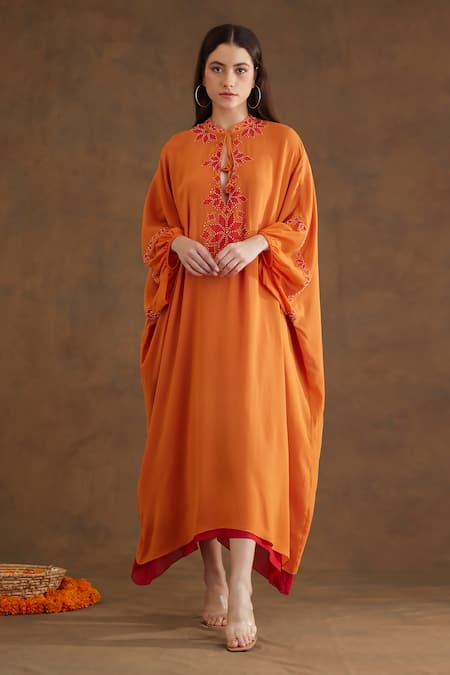 Nikasha Applique Embroidered Kaftan Dress 