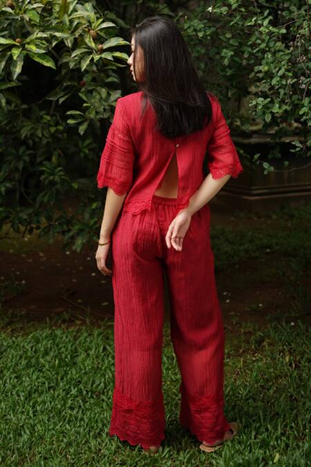 Shop Baju Chanderi Cotton Silk Border Embroidered Pant at Aza Fashions Shop_Baju_Chanderi Cotton Silk Border Embroidered Pant_at_Aza_Fashions