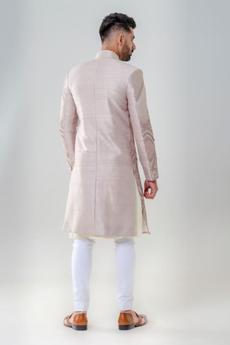 Amrit Dawani Geometric Embellished Straight Sherwani Set 