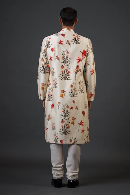 Shop Balance By Rohit Bal Ivory Chanderi Silk Botanic Print Kurta Set at Aza Fashions Shop_Balance By Rohit Bal_Ivory Chanderi Silk Botanic Print Kurta Set _at_Aza_Fashions