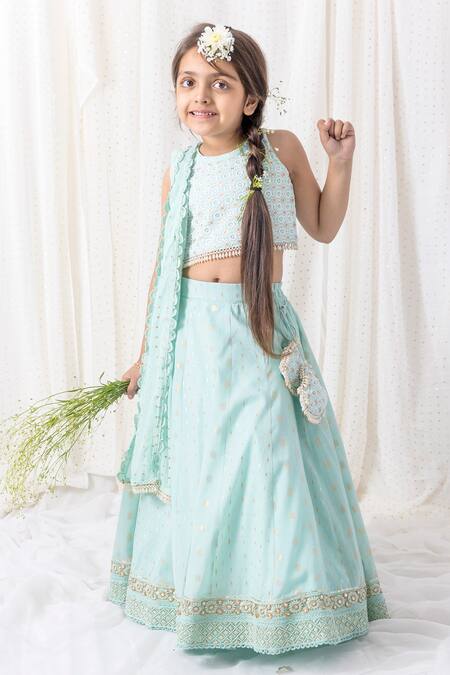 Buy Yellow Cotton Lehenga Set (Blouse, Lehenga) for INR1679.40 | Biba India