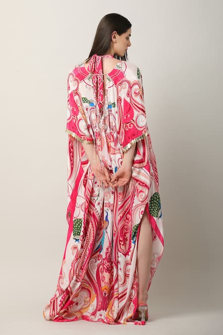 Limerick By Abirr N' Nanki Danya Paisley & Peacock Print Kaftan