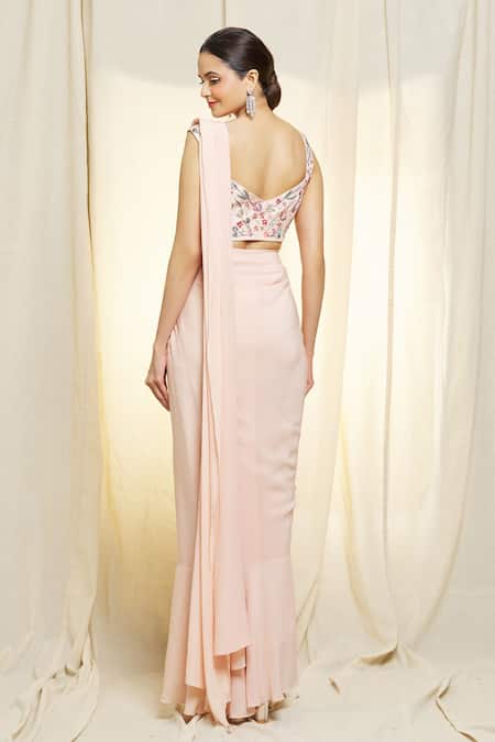 Vivek Patel Pre-Draped Saree & Embroidered Blouse 