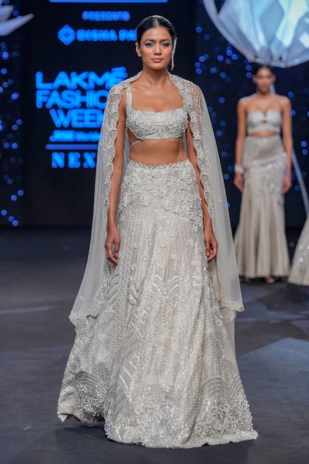 Disha Patil Lotus Hand Embroidered Bridal Lehenga Set 