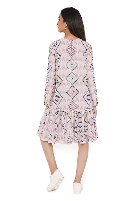 PS Pret By Payal Singhal Mosaic Diamond Print Frill Hem Tunic 