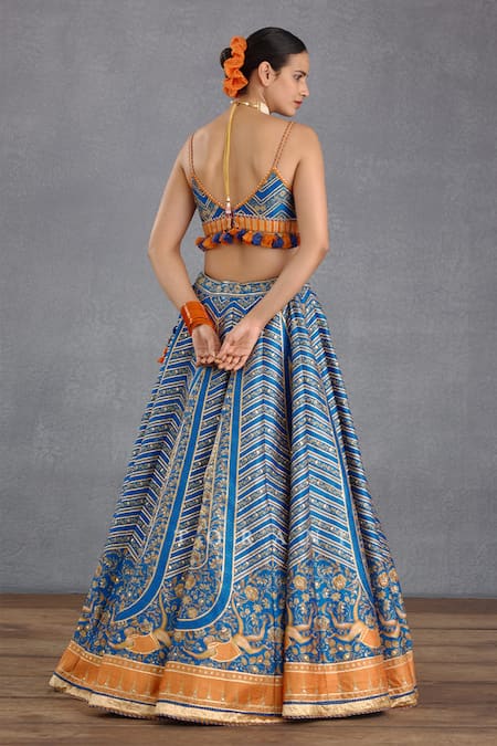 Shop Torani Blue , Organza, Brocade Tassels, Rang Shyam Hayat Bridal Lehenga Set at Aza Fashions Shop_Torani_Blue , Organza, Brocade Tassels, Rang Shyam Hayat Bridal Lehenga Set _at_Aza_Fashions