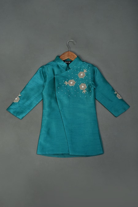 Maaikid Zardozi Embroidered Sherwani & Pyjama Set 