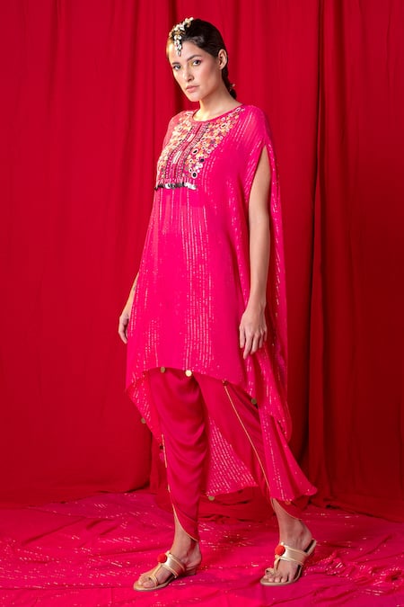 Enech Jhalar Asymmetric Tunic & Tulip Pant Set 