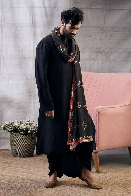 Soup By Sougat Paul Zahra Kurta & Dhoti Pant Set With Shawl