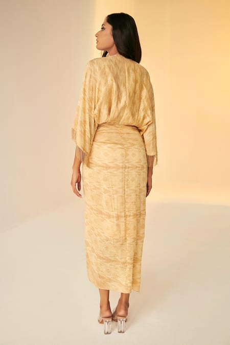 Betrue Shibori Pattern Drape Dress 