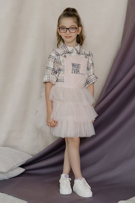 Swati Golyan Whatever Embroidered Pinafore Tutu Dress 