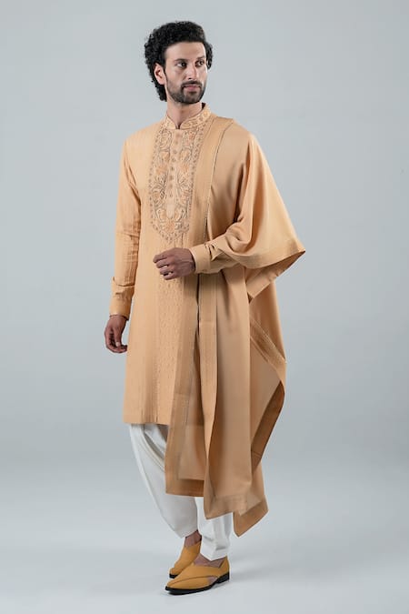 Punit Arora Mandarin Collar Embroidered Kurta Set 