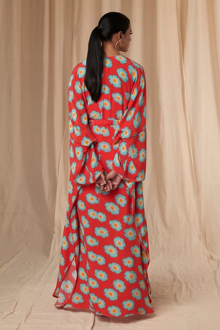 Masaba Crazy Daisy Kaftan Dress with Belt 