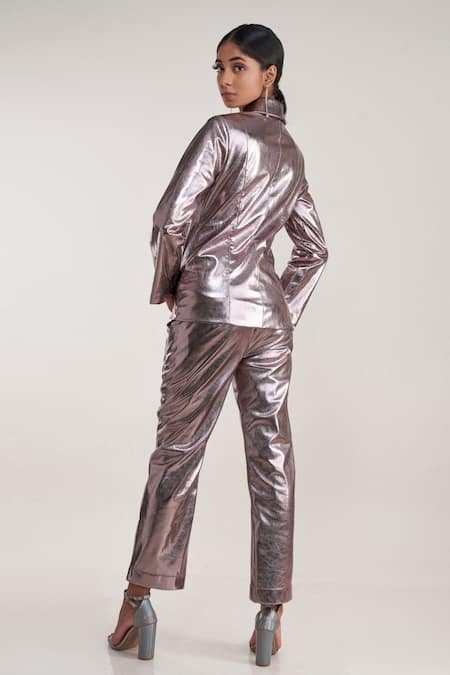 Pooja Bagaria Metallic Blazer & Pant Set 