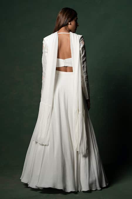 Parshya Sequin Floral Embroidered Lehenga Set 