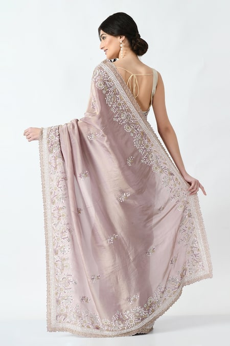 Shop Mehar Beige Organza, Tissue Cut Work, Sequins Flower Embroidered Saree at Aza Fashions Shop_Mehar_Beige Organza, Tissue Cut Work, Sequins Flower Embroidered Saree _at_Aza_Fashions