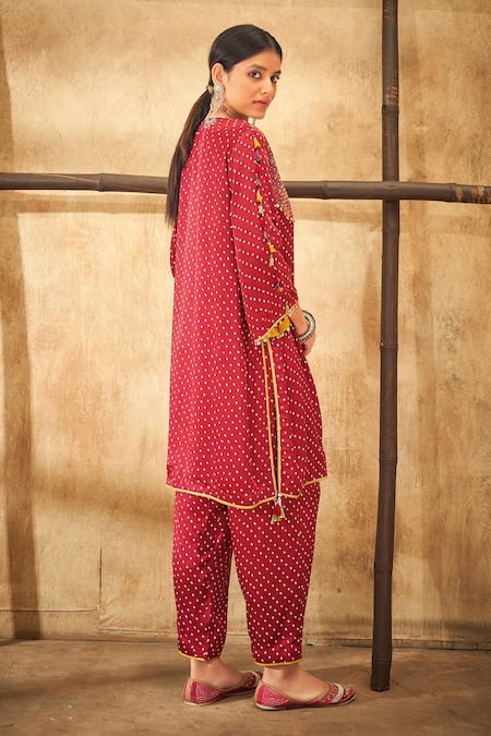 Aditi Somani Bandhani Pattern Kurta With Pant 